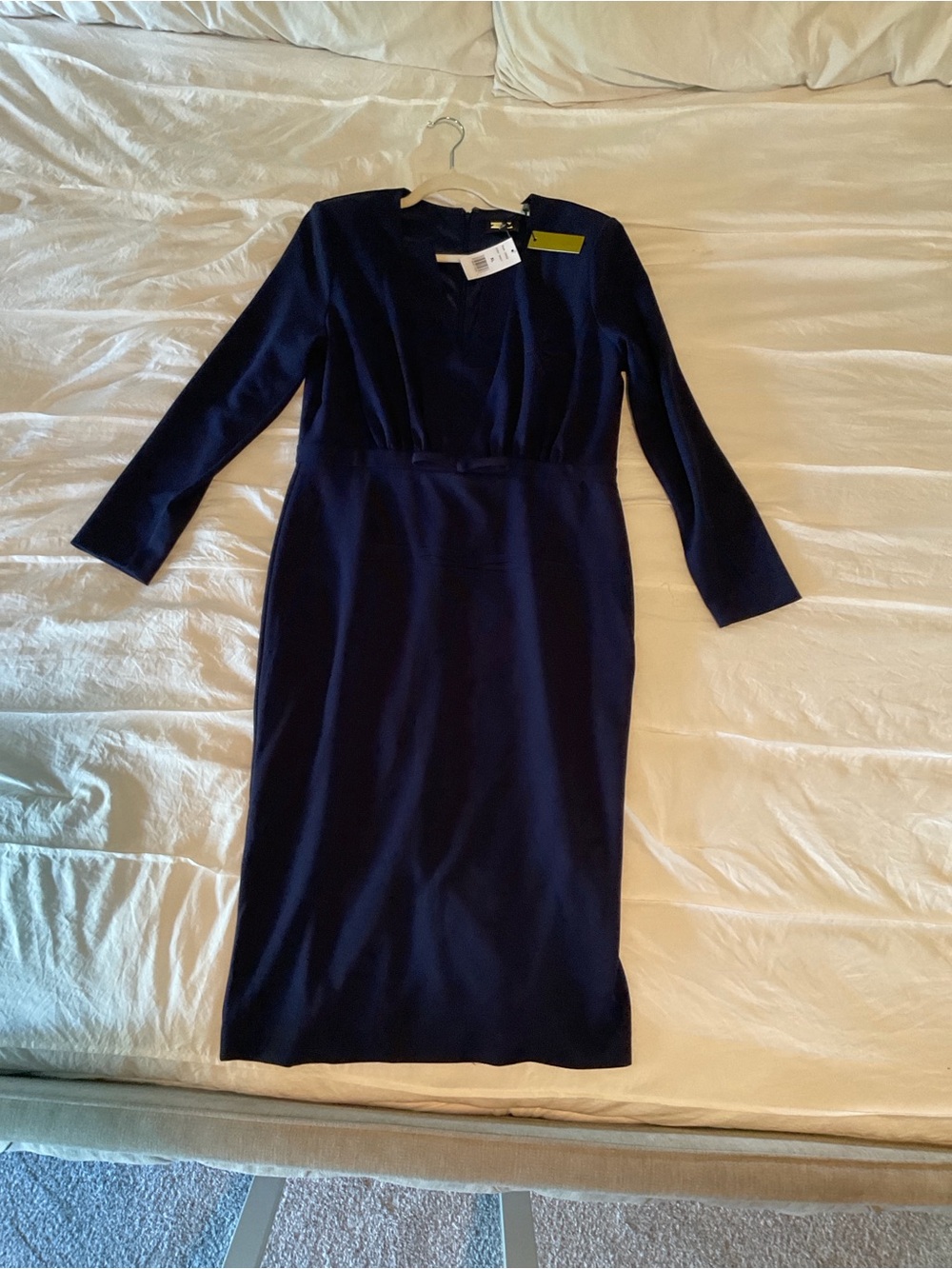 Alexia Admor Navy Long-Sleeve Midi Sheath Dress